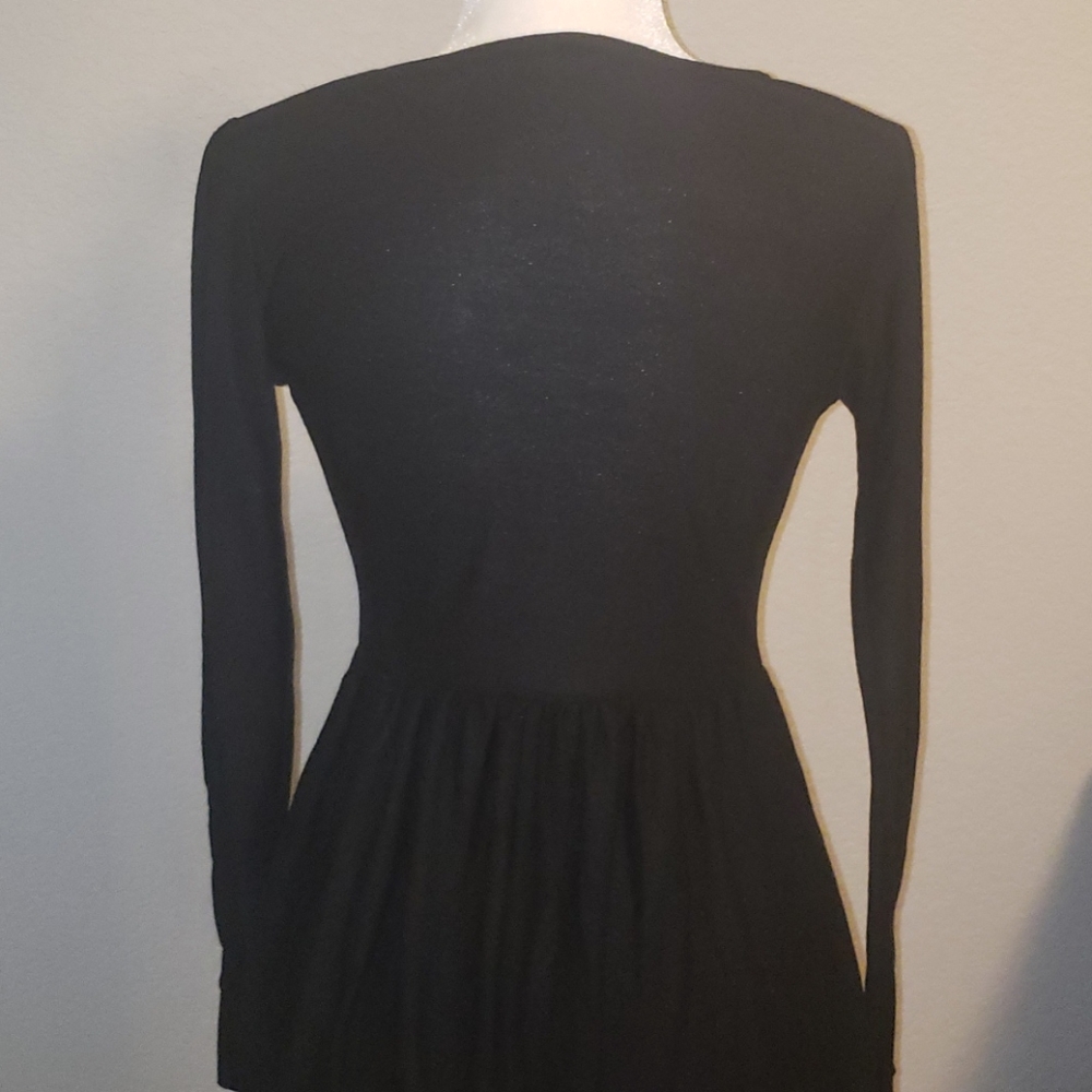 Topshop Black Long Sleeved Skater Dress - Picture 4 of 5